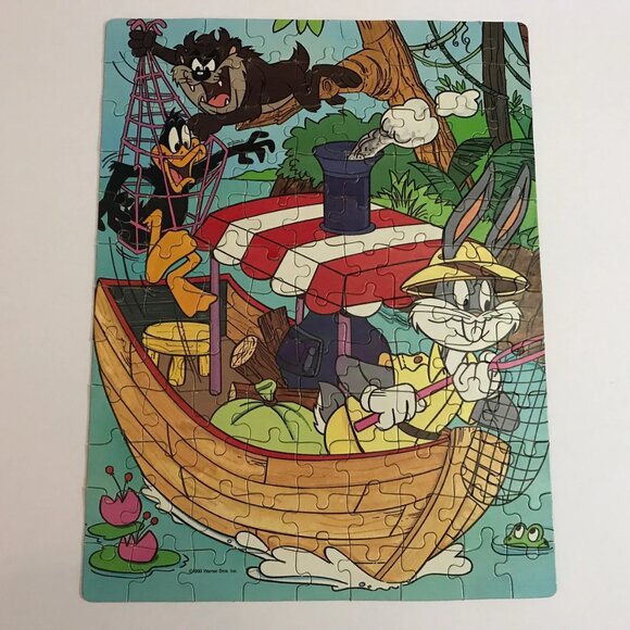 1990 Looney Tunes Bugs Bunny Jigsaw Puzzle Complete Boat Ride - Picture 2 of 4